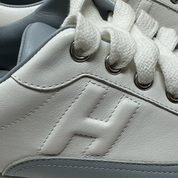 Pre-loved Hermes Calfskin Womens Sneakers Size36.5 color: White Gray Pink - Picture 14 of 16